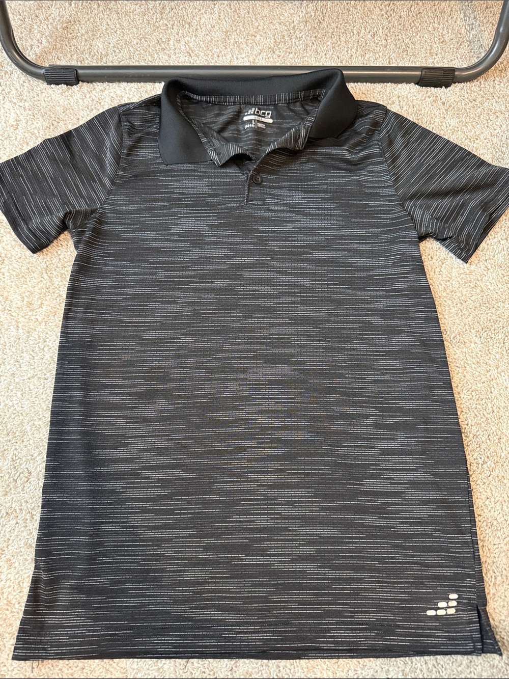 bcg Black Heathered Short-Sleeve Polo